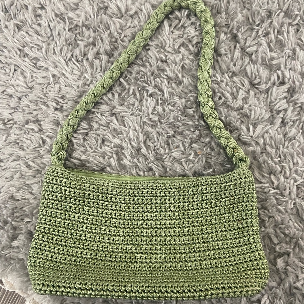 SOLD Light green crochet bag